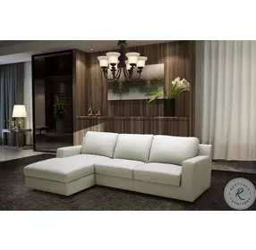 Lauren Light Grey Premium Leather LAF Sectional