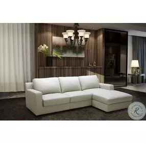 Lauren Light Grey Premium Leather RAF Sectional