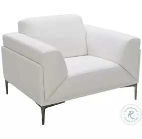 Davos White Leather Chair