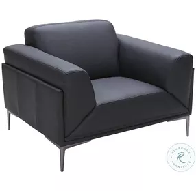 Knight Black Leather Chair