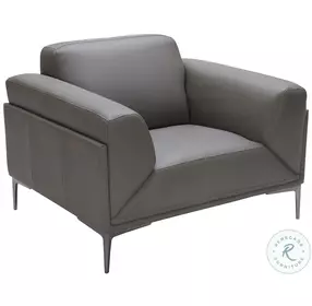 King Gray Leather Chair