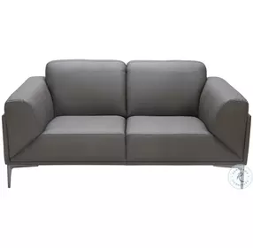 King Gray Leather 68" Loveseat