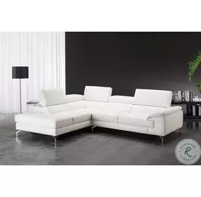 Nila White Italian Leather LAF Sectional