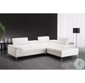 Nila White Italian Leather RAF Sectional