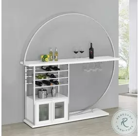 Risley White 2 Door Circular LED Home Bar
