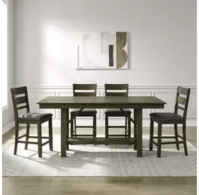 Bayview Sandstone and Gray 5 Piece Extendable Gathering Dining Set
