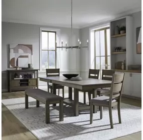 Bayview Sandstone and Gray 6 Piece Extendable Dining Set