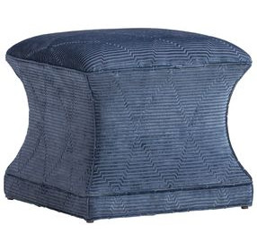 Sutton Carlyle Blue Upholstered Square Ottoman
