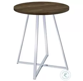 Burkhart Brown And Chrome Sled Base Round Bar Table