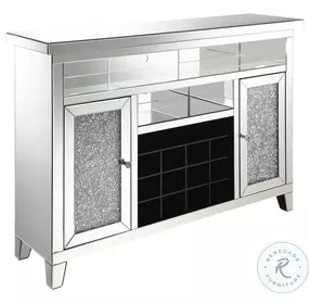 Melinda Mirror 2 Door Wine Cabinet With Lighting Mirror