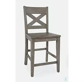 Outer Banks Driftwood Gray Cross Back Counter Height Stool Set of 2