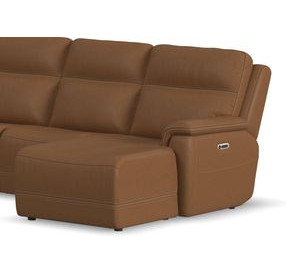 Sawyer Harvest Leather 68" RAF Power Reclining Chaise with Power Headrest and Lumbar