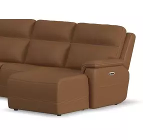 Sawyer Harvest Leather 68" RAF Power Reclining Chaise with Power Headrest and Lumbar