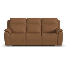 Sawyer Harvest Leather 87" Zero Gravity Power Reclining Sofa with Power Lumbar and USB Charging