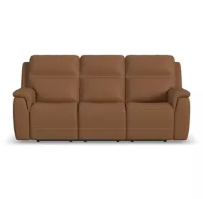 Sawyer Harvest Leather 87" Zero Gravity Power Reclining Sofa with Power Lumbar and USB Charging