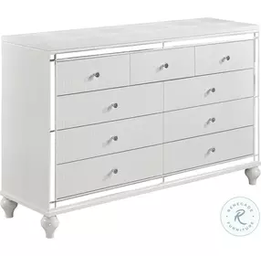 Alonza Metallic White Dresser