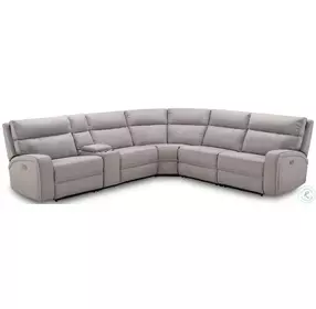 Cozy Moonshine Microfiber Reclining Sectional