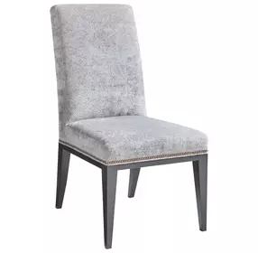 Lowell Blue Upholstered Side Chair with Nailhead Trim