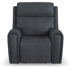 Warren Gray Leather Zero Gravity Power Recliner with Power Lumbar and USB Charging