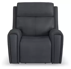 Warren Gray Leather Zero Gravity Power Recliner with Power Lumbar and USB Charging
