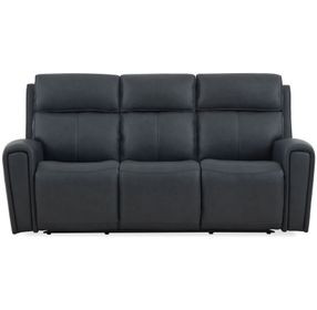 Warren Gray Leather 87" Zero Gravity Power Reclining Sofa with Power Lumbar and USB Charging