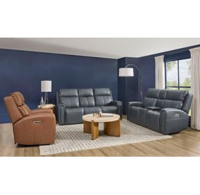 Warren Gray Leather Zero Gravity Power Reclining Living Room Set