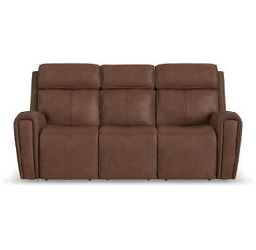 Warren Saddle Leather 87" Zero Gravity Power Reclining Sofa with Power Lumbar and USB Charging