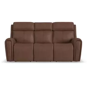 Warren Saddle Leather 87" Zero Gravity Power Reclining Sofa with Power Lumbar and USB Charging