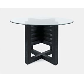 Altamonte Dark Charcoal 48" Round Glass Top Dining Table