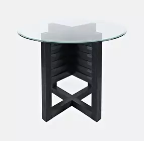 Altamonte Dark Charcoal 48" Round Glass Top Counter Height Dining Table