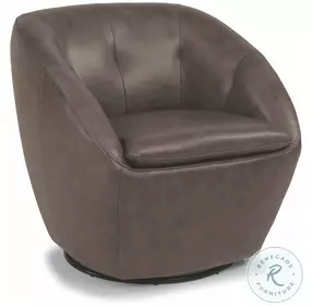 Wade Russet Leather Swivel Chair