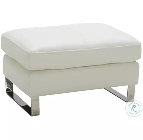 Constantin White Leather Ottoman