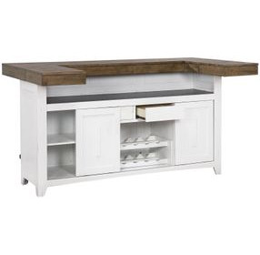 Ashford White and Brown 3 Shelves 78" Complete Bar