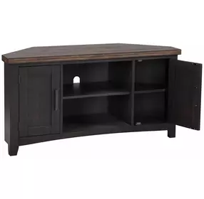 Ashford Black and Brown 1 Shelf 50" Corner TV Cart