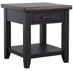 Ashford Black and Brown 1 Drawer Square End Table