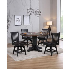 Ashford Black and Brown Round Adjustable Height Game Room Set