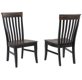 Ashford Black and Rustic Walnut Side Chair