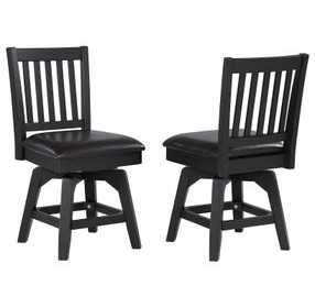 Ashford Black Swivel Upholstered Game Chair Set of 2