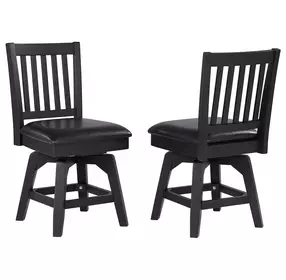 Ashford Black Swivel Upholstered Game Chair Set of 2