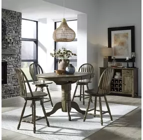 Pine Crossing Antique Honey 5 Piece Extendable Gathering Dining Set