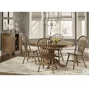 Carolina Crossing Antique Honey Oval Pedestal Extendable Dining Room Set