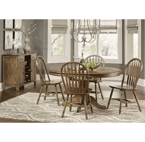 Savannah Crossing Antique Honey Oval Extendable Dining Room Set