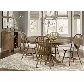 Savannah Crossing Antique Honey Oval Extendable Dining Room Set