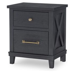 Flatiron Midnight 2 Drawer Nightstand with USB Charging
