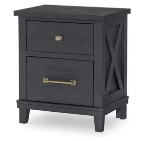 Flatiron Midnight 2 Drawer Nightstand with USB Charging