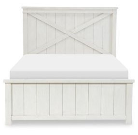 Flatiron Aged White Full Panel Bed