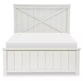 Flatiron Aged White Full Panel Bed