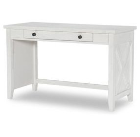 Flatiron Aged White 48" Vanity Desk with USB Charging