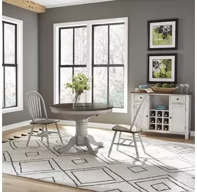 Carolina Crossing White and Antique Honey 3 Piece Extendable Dining Set