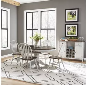 Carolina Crossing White and Antique Honey 5 Piece Extendable Dining Set